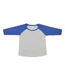 LAT 3830 Curvy Collection Women's Baseball Tee in Vintage heather/vintage royal