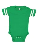 Rabbit Skins 4437 Infant Football Onesie VN GREEN/ BD WHT