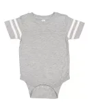 Rabbit Skins 4437 Infant Football Onesie VN HTHR/ BLD WHT