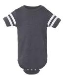 Rabbit Skins 4437 Infant Football Onesie VH NAVY/ BD WHT