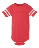 Rabbit Skins 4437 Infant Football Onesie VN RED/ BLD WHT