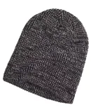 BA524 Big Accessories Ribbed Marled Beanie BLACK/ GRAY