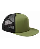 BX030 Big Accessories 5-Panel Foam Front Trucker C OLIVE/ BLACK