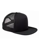 BX030 Big Accessories 5-Panel Foam Front Trucker C BLACK/ BLACK