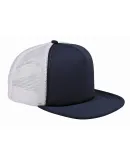 BX030 Big Accessories 5-Panel Foam Front Trucker C NAVY/ WHITE