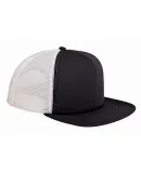 BX030 Big Accessories 5-Panel Foam Front Trucker C BLACK/ WHITE