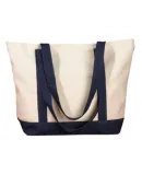 BE004 BAGedge 12 oz. Canvas Boat Tote NATURAL/ NAVY