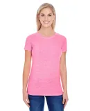 202A Threadfast Apparel Ladies' Triblend Short-Sle NEON PINK TRIBLD