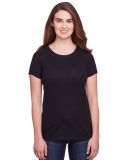 202A Threadfast Apparel Ladies' Triblend Short-Sle in Solid black triblend