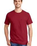 5590 Hanes® Pocket Tagless 6.1 T-shirt - 5590  in Deep red