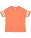 3037 Rabbit Skins Toddler Fine Jersey Football Tee Vintage Orange/ Blended White