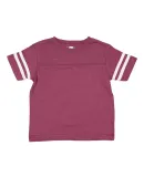 3037 Rabbit Skins Toddler Fine Jersey Football Tee Vintage Burgundy/ White