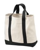 Port Authority B400 Two-Tone Shopping Tote Bag in Natural/black