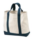 Port Authority B400 Two-Tone Shopping Tote Bag in Natural/navy