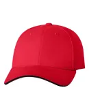 2150 Sportsman  - Heavy Brushed Twill Sandwich Cap Red/ Black