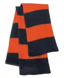 SP02 Sportsman  - Rugby Striped Knit Scarf -  Navy/ Orange
