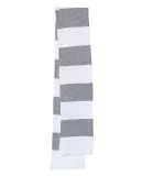 SP02 Sportsman  - Rugby Striped Knit Scarf -  White/ Heather Grey