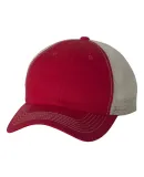 3100 Sportsman  - Contrast Stitch Mesh Cap -  Red/ Stone