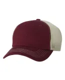 3100 Sportsman  - Contrast Stitch Mesh Cap -  Maroon/ Stone