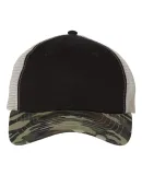 3100 Sportsman  - Contrast Stitch Mesh Cap -  Black/ Camo/ Stone