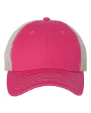 3100 Sportsman  - Contrast Stitch Mesh Cap -  Pink/ Stone