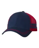 Sportsman 9600 - Trucker Cap with Stripes Navy/ Red