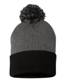 SP15 Sportsman  - Pom Pom Knit Cap -  Dark Heather Grey/ Black