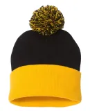 SP15 Sportsman  - Pom Pom Knit Cap -  Black/ Gold