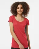 0243TC Tultex 243/Ladies' Poly-Rich blend Scoop Ne in Heather red