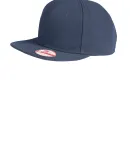 NE402 - New Era® Faux Wool Flat Bill Snapback Cap in League navy