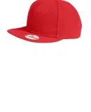 NE402 - New Era® Faux Wool Flat Bill Snapback Cap in Scarlet