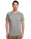 2050 Next Level Men's Mock Twist Raglan T-Shirt in Heather gray