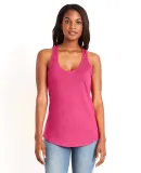 6338 Next Level Ladies' Gathered Racerback Tank in Hot pink