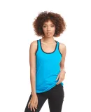 1534 Next Level Ladies Ideal Colorblock Racerback  in Turquoise/ black