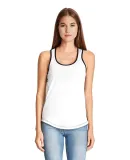 1534 Next Level Ladies Ideal Colorblock Racerback  in White/ black