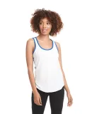 1534 Next Level Ladies Ideal Colorblock Racerback  in White/ royal