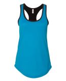 1534 Next Level Ladies Ideal Colorblock Racerback  in Turquoise/ black