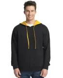 9601 Next Level French Terry Zip Up Hoodie BLACK/ GOLD