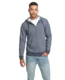 9600 Next Level Adult Denim Fleece Full-Zip Hoodie in Midnight navy