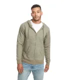 9600 Next Level Adult Denim Fleece Full-Zip Hoodie in Military green