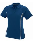 5024 Augusta Ladies Wicking Polyester Mesh Sport P NVY/ SIL GRY/ WH