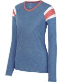 3012 Augusta Sportswear Ladies' Long-Sleeve Fanati in Royal/ red/ white