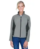 D997W Devon & Jones Ladies' Soft Shell Colorblock  CHARCL/ DK CHRCL