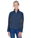 D997W Devon & Jones Ladies' Soft Shell Colorblock  NAVY/ DK CHRCOAL