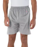 8187 Champion 6.3 oz. Ringspun Cotton Gym Shorts in Oxford grey heather