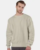 Champion S1049 Logo Reverse Weave Pullover Sweatsh in Sand