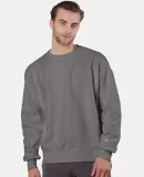 Champion S1049 Logo Reverse Weave Pullover Sweatsh in Stone grey