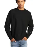 Champion S1049 Logo Reverse Weave Pullover Sweatsh in Black