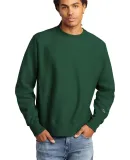 Champion S1049 Logo Reverse Weave Pullover Sweatsh in Dark green