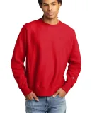 Champion S1049 Logo Reverse Weave Pullover Sweatsh in Scarlet